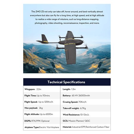 1. Instruction of ZMO Z5-vtol drones Página 02